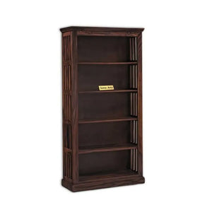 Solid Sheesham Wood Open Bookshelf 5 Shelf - Walnut