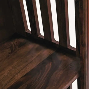 Solid Sheesham Wood Open Bookshelf 5 Shelf - Walnut