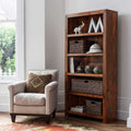 Solid Sheesham Wood Bookshelf With 5 Open Shelf - Natural Teak