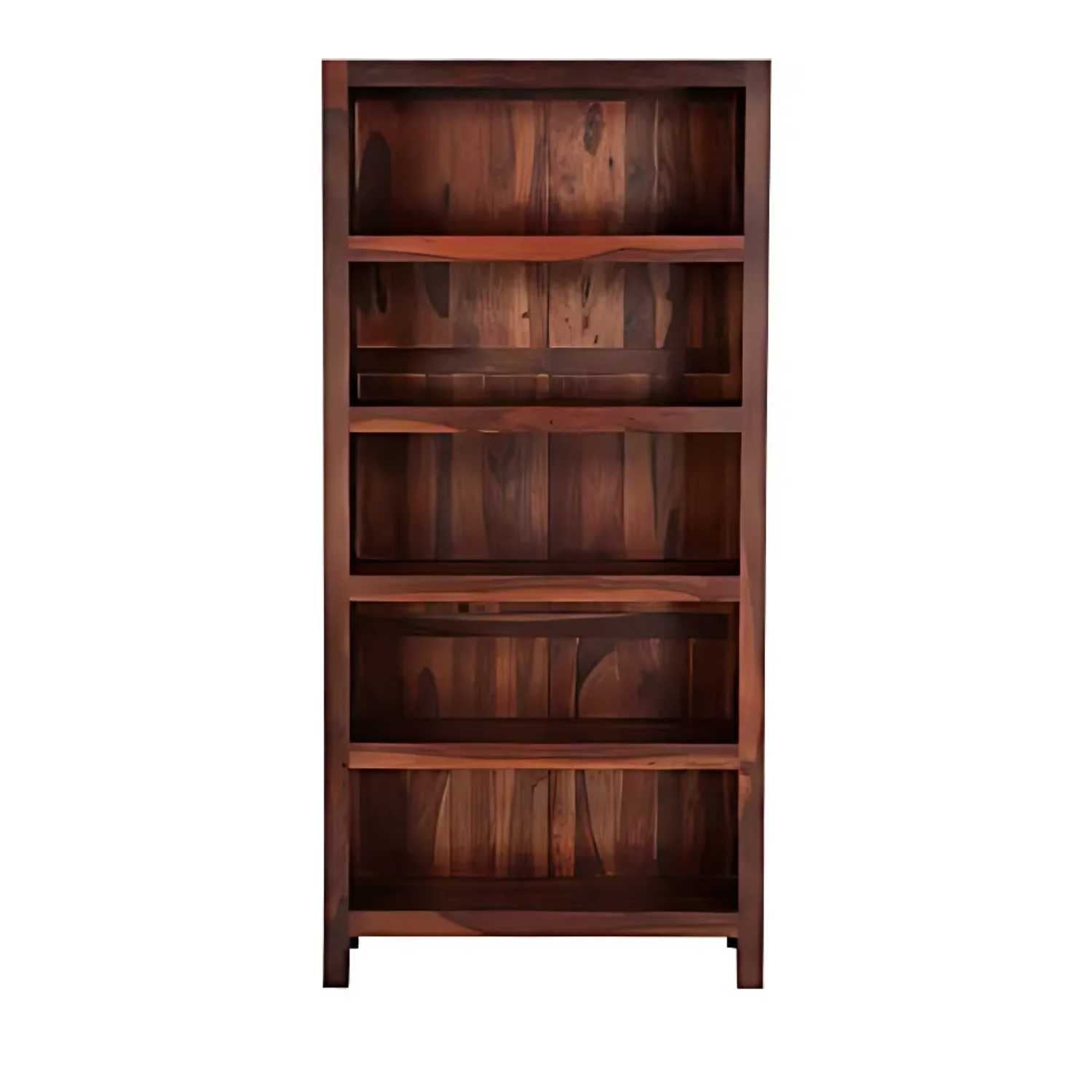 Solid Sheesham Wood Bookshelf With 5 Open Shelf - Natural Teak