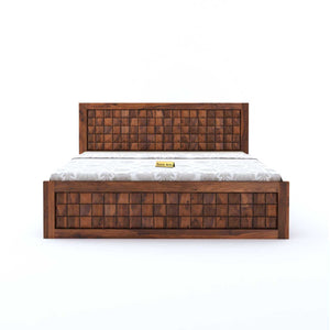 Diamond King Size Bed Without Storage For Bedroom Finish - Honey