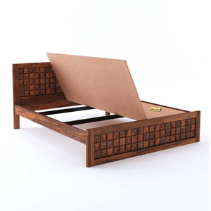 Diamond King Size Bed Without Storage For Bedroom Finish - Honey