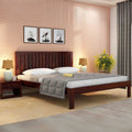 Bars Solid Sheesham Wood Bed Without Storage Finish -Walnut