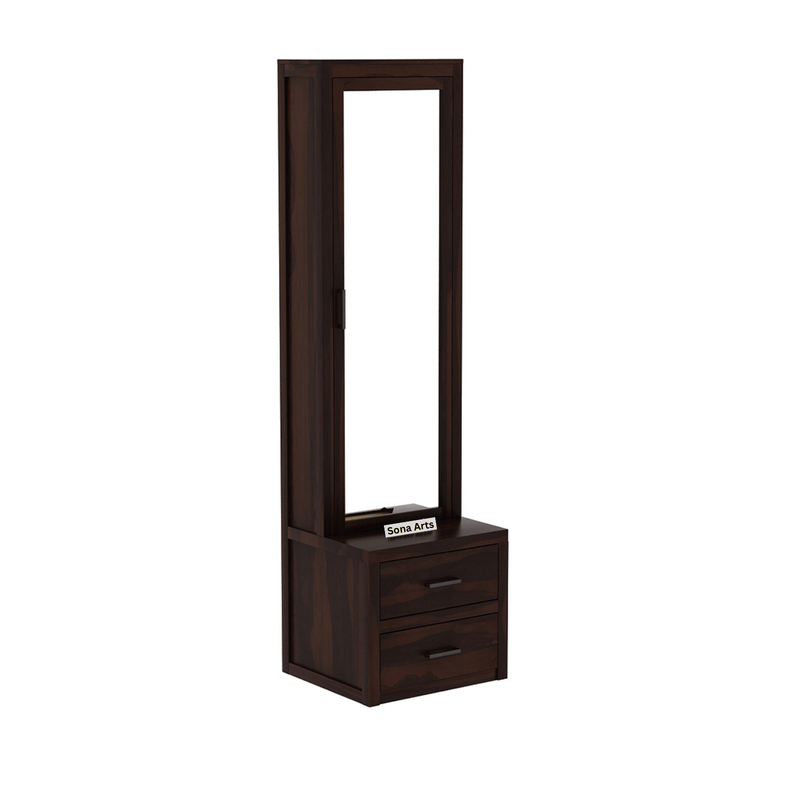 Velora Dressing Table with Mirror and Storage for Bedroom - Walnut Finish