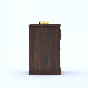 Diamond Sheesham Wood Bed and Sofa Side Table - Walnut