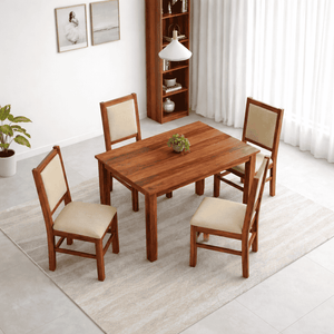 Cresta Solid Sheesham Wood Dining Table Set of 4