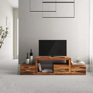 Kailash Solid Sheesham Wood TV Unit for Living Room - Natural Finish | TVC-04