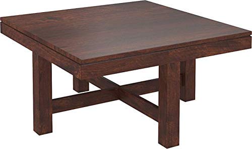 4 Stool Solid Sheesham Wood Coffee Table - Walnut Finish
