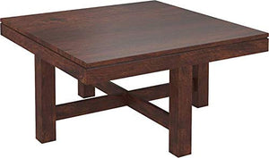 4 Stool Solid Sheesham Wood Coffee Table - Walnut Finish