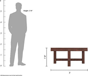 4 Stool Solid Sheesham Wood Coffee Table - Walnut Finish