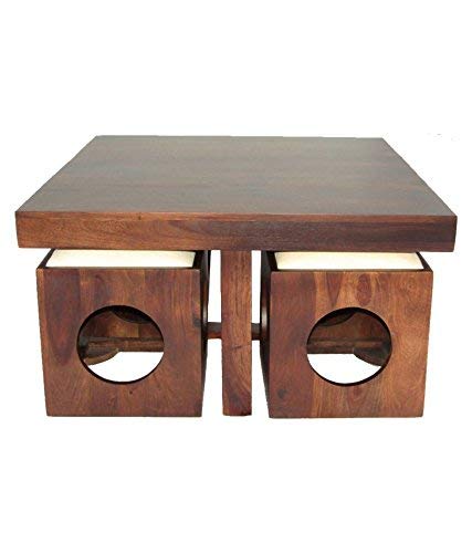RK-CT4S-21 Solid Sheesham Wood Coffee Table - side angle view