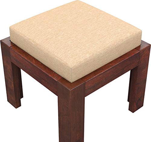 4 Stool Solid Sheesham Wood Coffee Table - Walnut Finish
