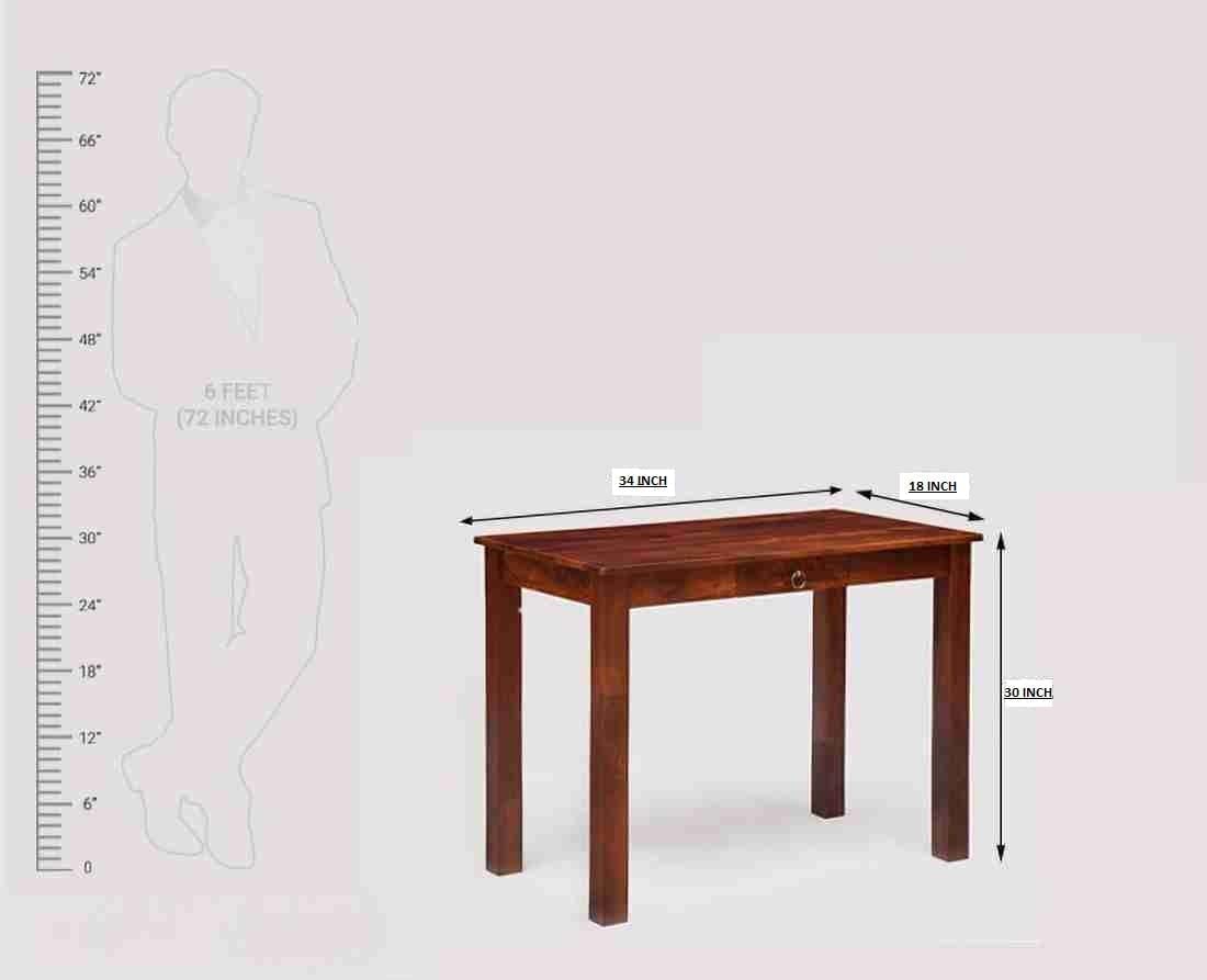 Normal 1 Solid Sheesham Wood Study Table - drawer detail