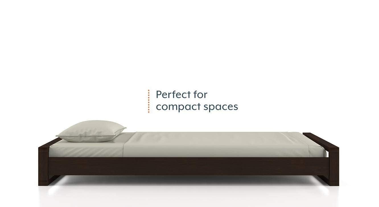 Sheesham Wood Low Height Single Bed Furniture for Bedroom Walnut Finish