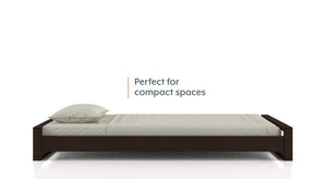 Sheesham Wood Low Height Single Bed Furniture for Bedroom Walnut Finish
