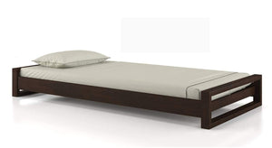 Sheesham Wood Low Height Single Bed Furniture for Bedroom Walnut Finish