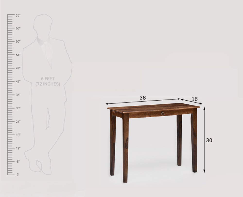 Clara Sheesham Wooden Study Table with a Drawer Storage - Natural Finish