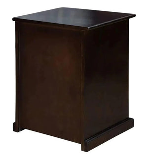 Tile Solid Sheesham Wood Bedside Table - Walnut Finish