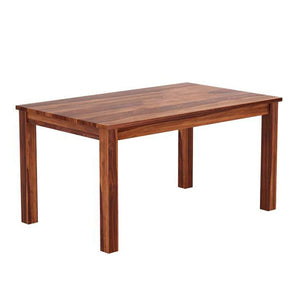 Capsule Wooden Dining Table 6 Seater - Natural Finish, Handcrafted Capsule Design, Solid Wood Chairs