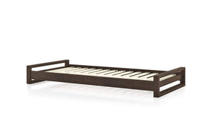 Sheesham Wood Low Height Single Bed Furniture for Bedroom Walnut Finish