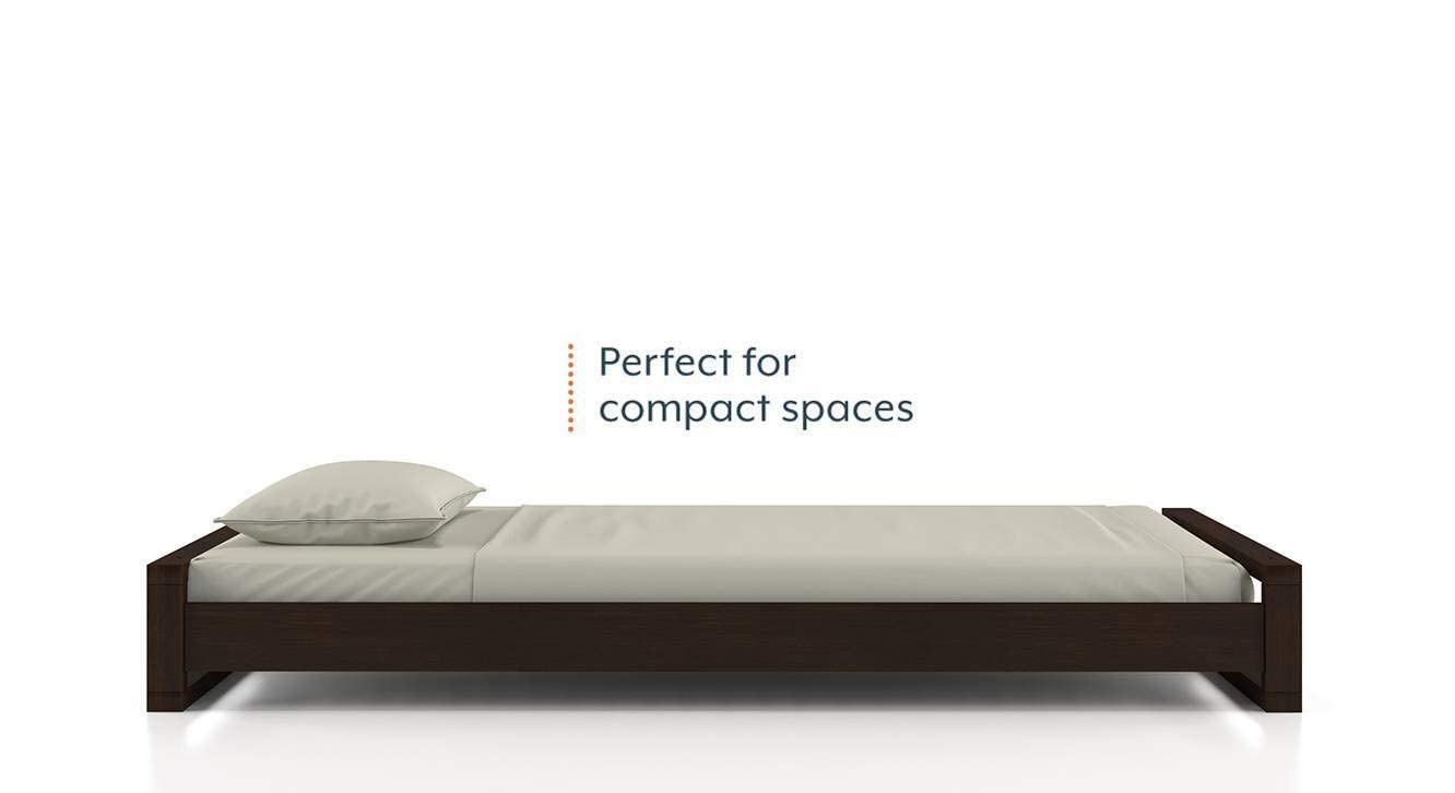 SAC-SB-05 Sheesham Wood Low Height Single Bed Furniture for Bedroom - Walnut Finish