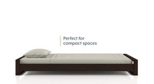 SAC-SB-05 Sheesham Wood Low Height Single Bed Furniture for Bedroom - Walnut Finish