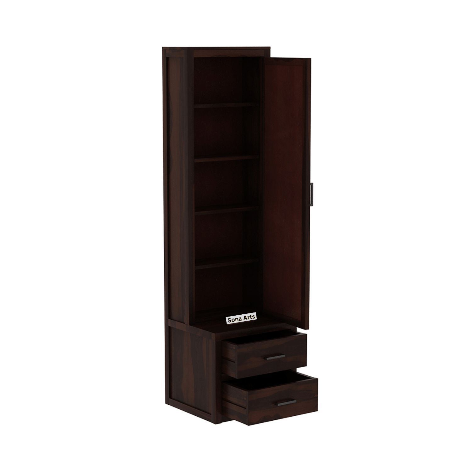 Velora Dressing Table with Mirror and Storage for Bedroom - Walnut Finish