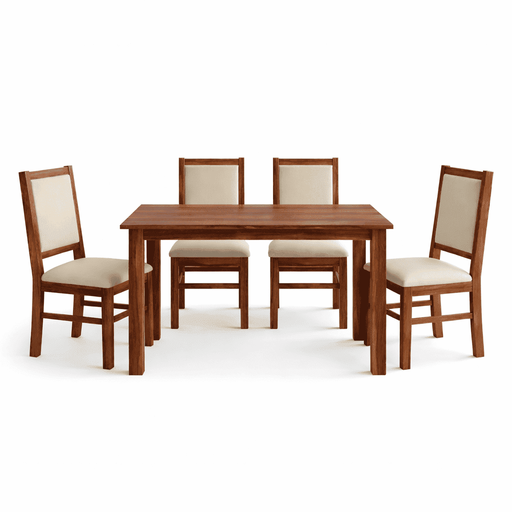 Cresta Solid Sheesham Wood Dining Table Set of 4