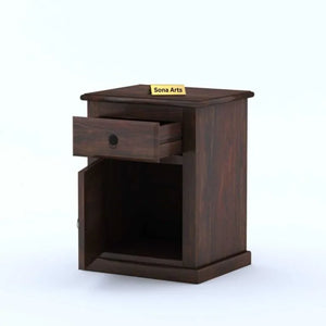 Diamond Sheesham Wood Bed and Sofa Side Table - Walnut