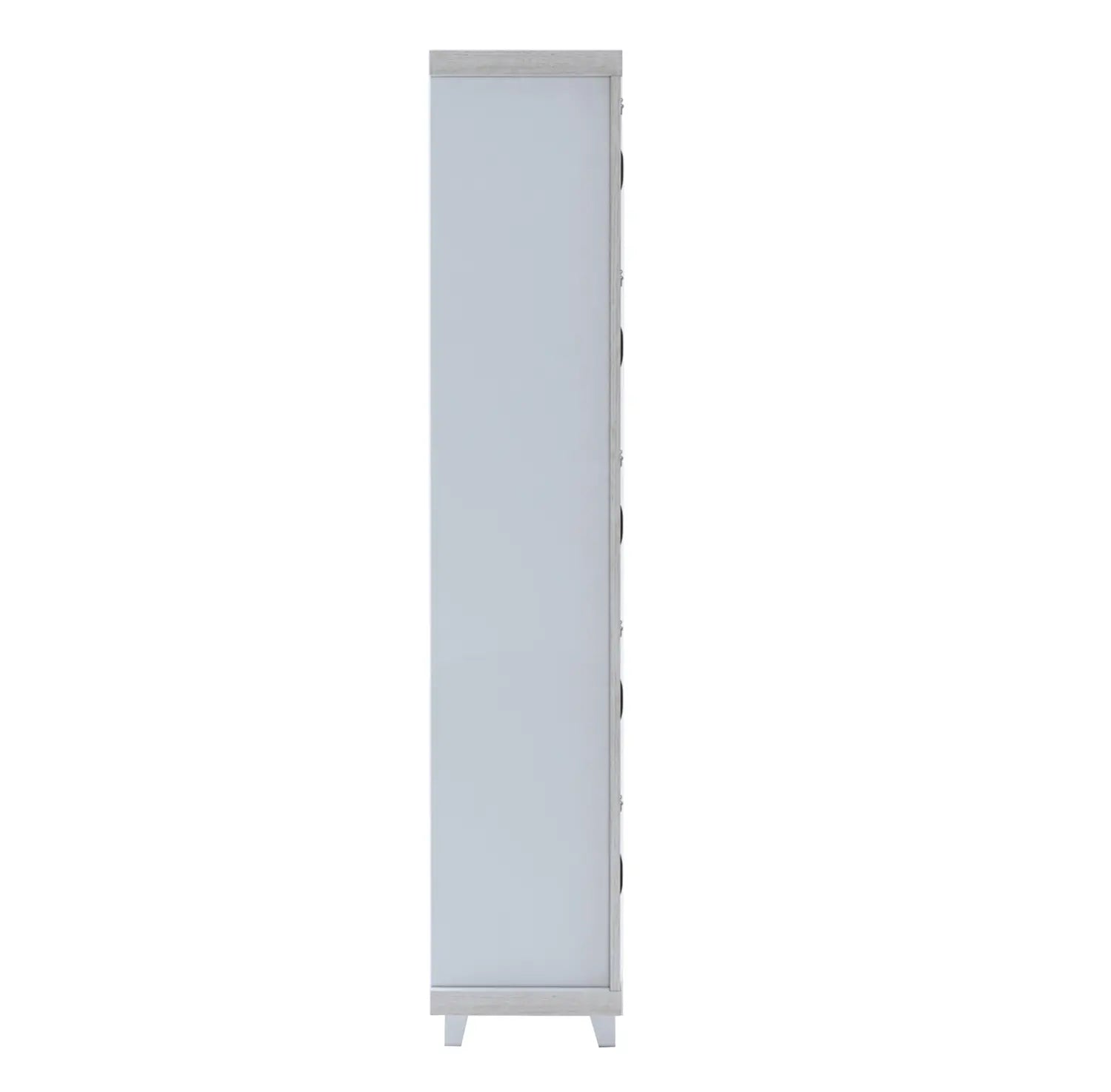 5-Compartment Modern Bookcase with Doors | Two-Tone Engineered Wood Storage Cabinet