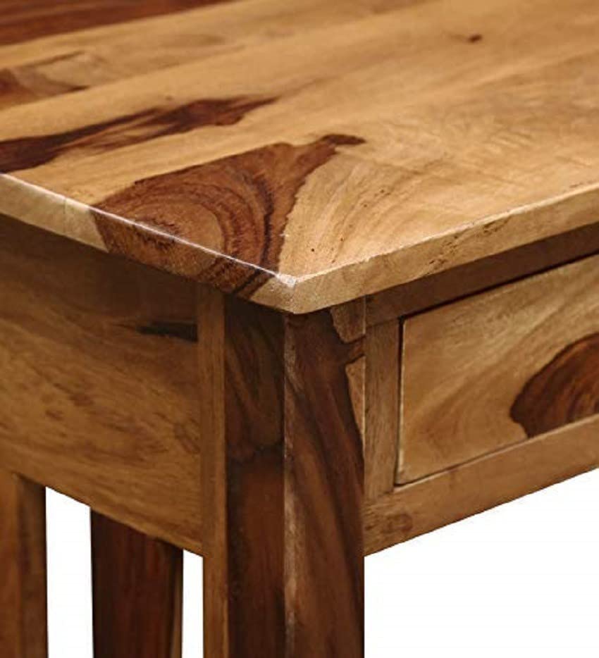 Normal 2-Drawer Solid Sheesham Wood Study Table in natural finish - styled in a home office