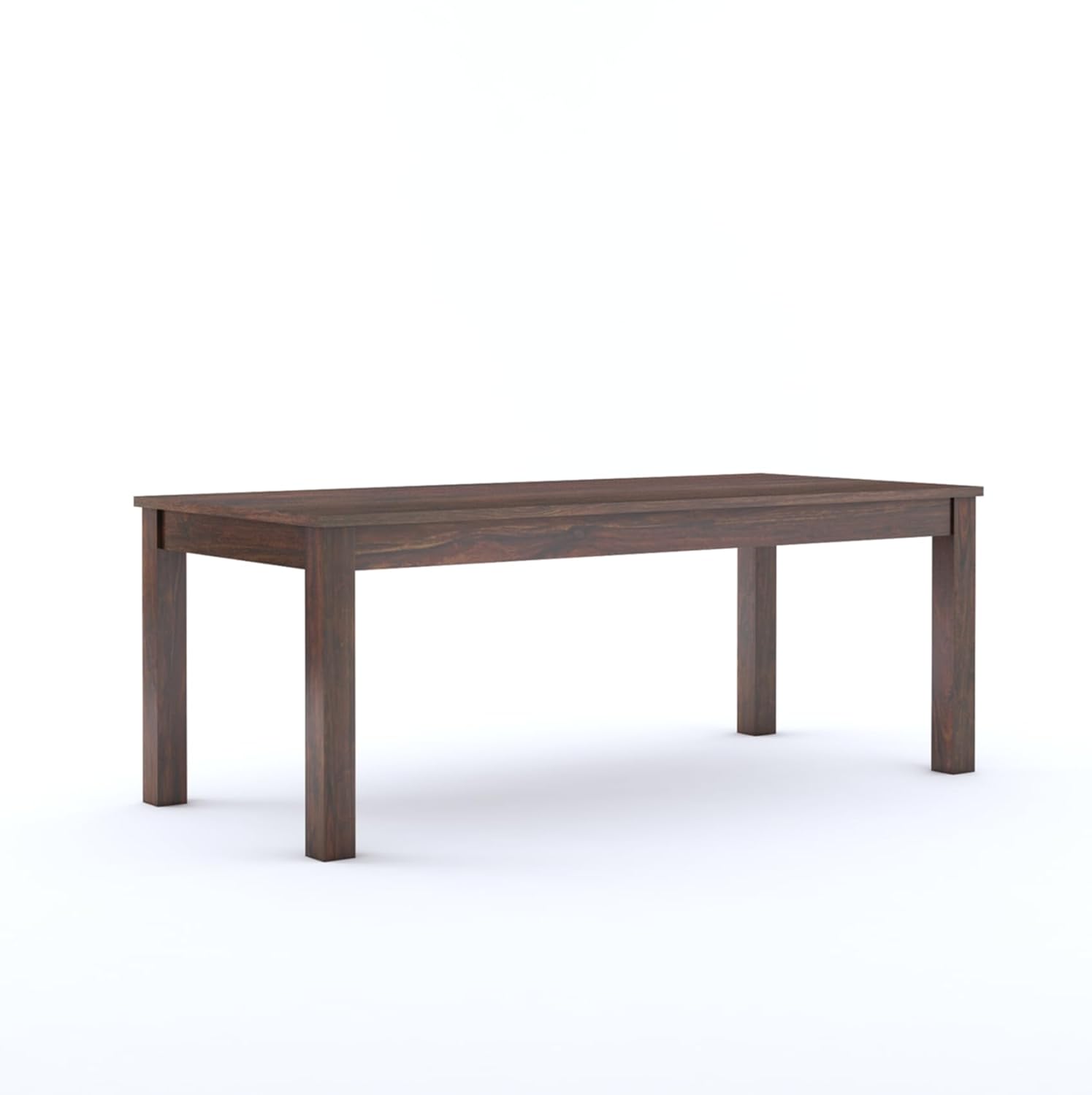 Capsule Sheesham Wood 8 Seater Dining Set - Walnut Finish, Handcrafted Capsule Design, Jute Fabric Cushioned Chairs
