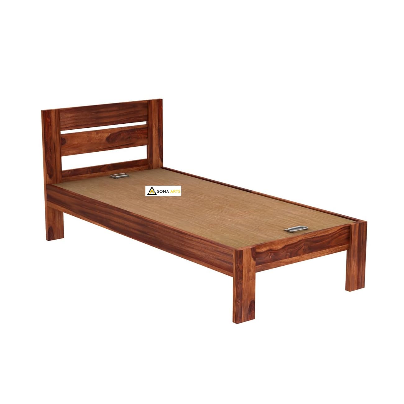Sheesham Wood Single Bed Without Storage for Bedroom Wood Single Size Cot Honey Finish