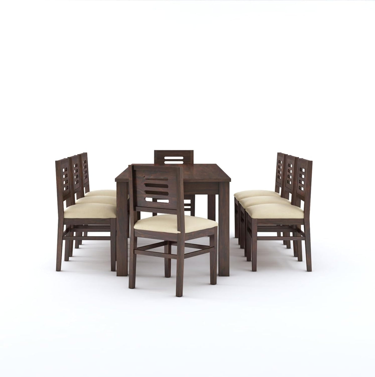 Capsule Sheesham Wood 8 Seater Dining Set - Walnut Finish
