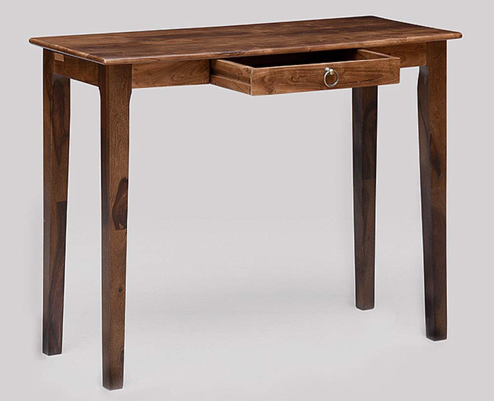 Clara Sheesham Wooden Study Table with a Drawer Storage - Natural Finish