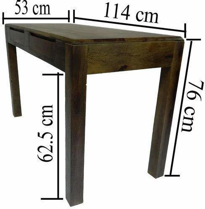 Normal 2-Drawer Solid Sheesham Wood Study Table - Walnut Finish