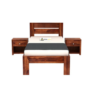 Sheesham Wood Single Bed Without Storage for Bedroom Wood Single Size Cot Honey Finish