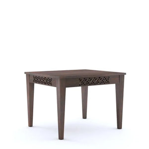 CNC Solid Sheesham Wooden Dining Table 4 Seater - Walnut