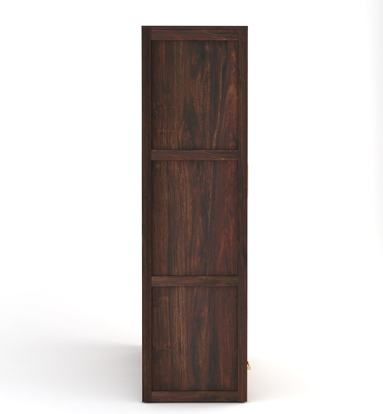 Sheesham Wood 3 Door Wardrobe with 3 Drawers Storage Finish - Walnut