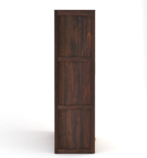 Sheesham Wood 3 Door Wardrobe with 3 Drawers Storage Finish - Walnut