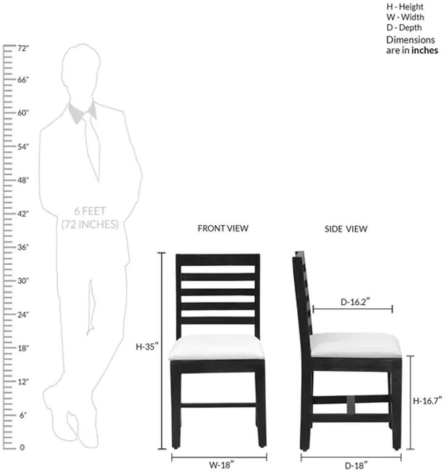 5 Fanti Dark Solid Sheesham Wood 8 Seater Dining Table Set in walnut finish - dining chair detail