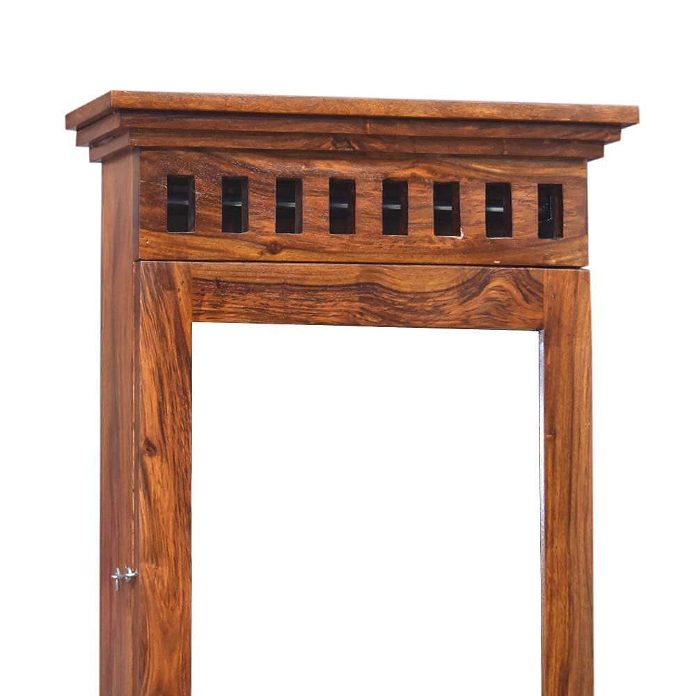 Dressing Table with Mirror and Storage - Honey Finish
