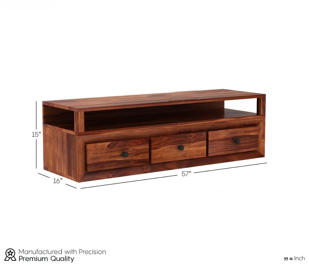 Solid Sheesham Wood TV Unit for Living Room - Natural Finish | TVC-05