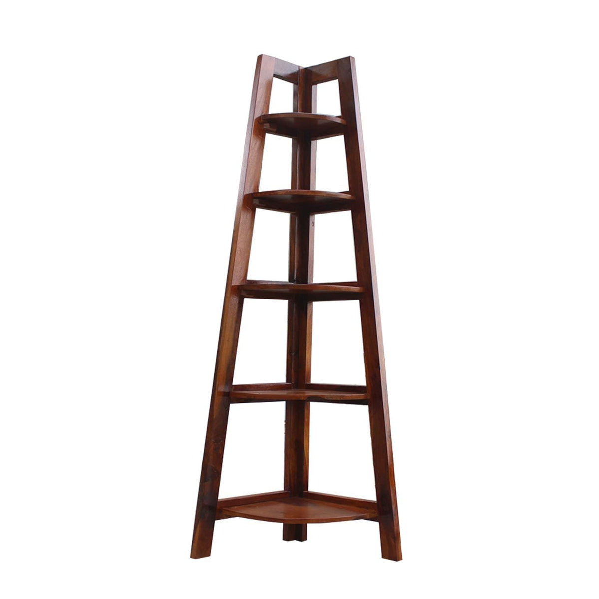 Corner Solid Sheesham Wood Corner Stand - carved frame close-up