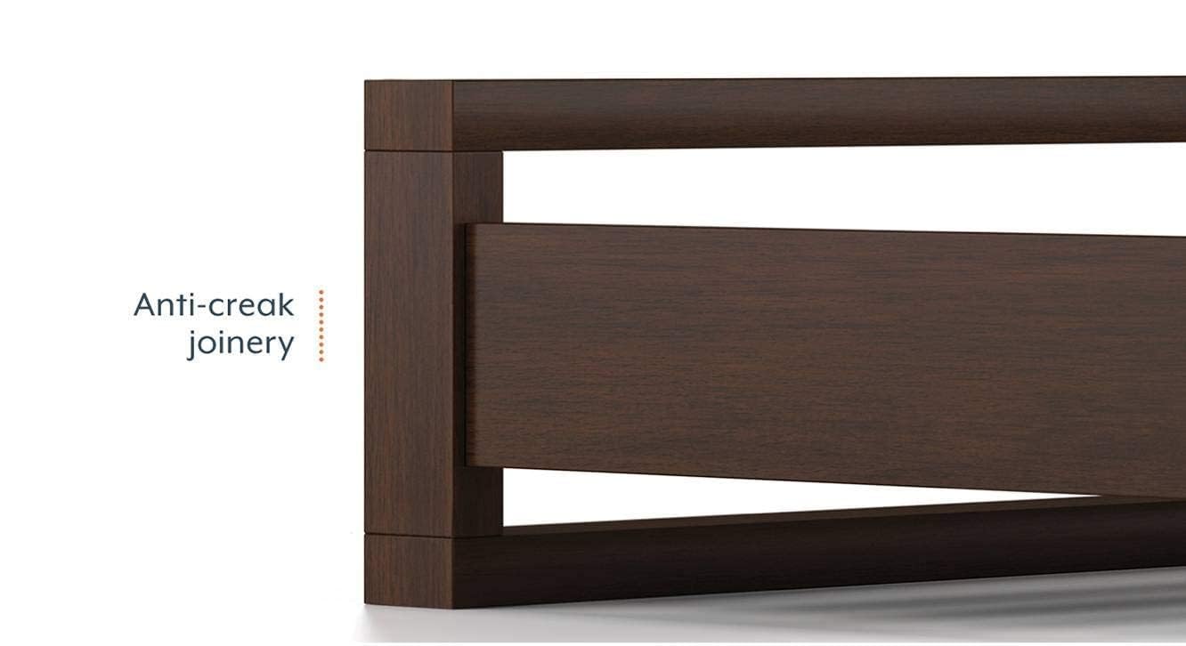 Sheesham Wood Low Height Single Bed Furniture for Bedroom Walnut Finish