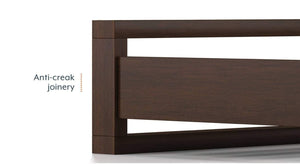 Sheesham Wood Low Height Single Bed Furniture for Bedroom Walnut Finish