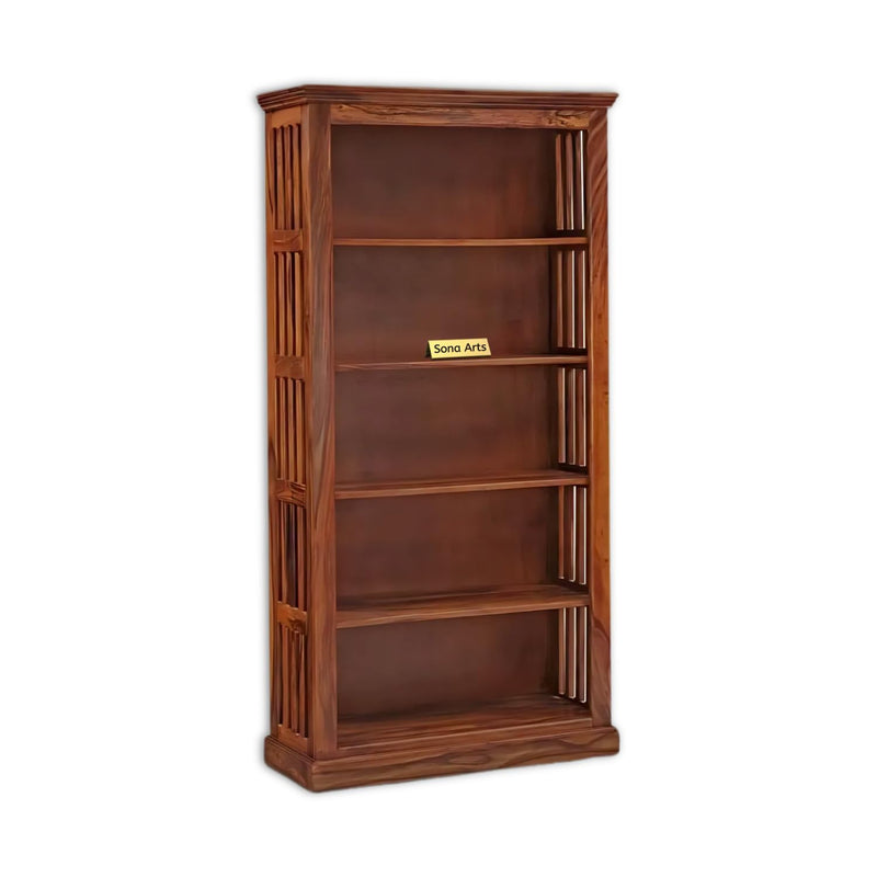 Fanti Solid Sheesham Wood Book Shelf for Home Library - Natural Finish