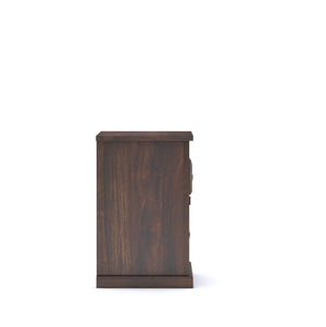 Kuber Solid Wood Bedside Table With Drawer Design - Walnut Finish