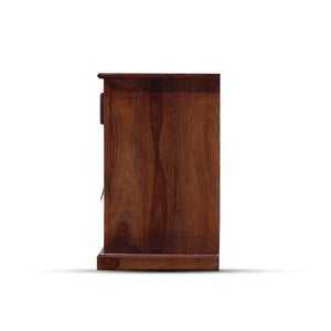 Tile Solid Sheesham Wood Bedside Table - Natural Finish