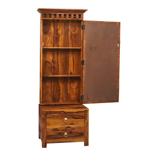 Dressing Table with Mirror and Storage - Honey Finish